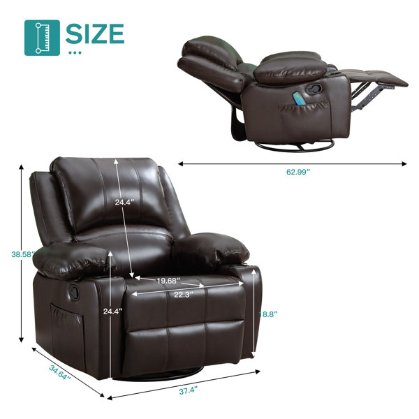 Talcott manual recliner with 2025 massage winston porter fabric